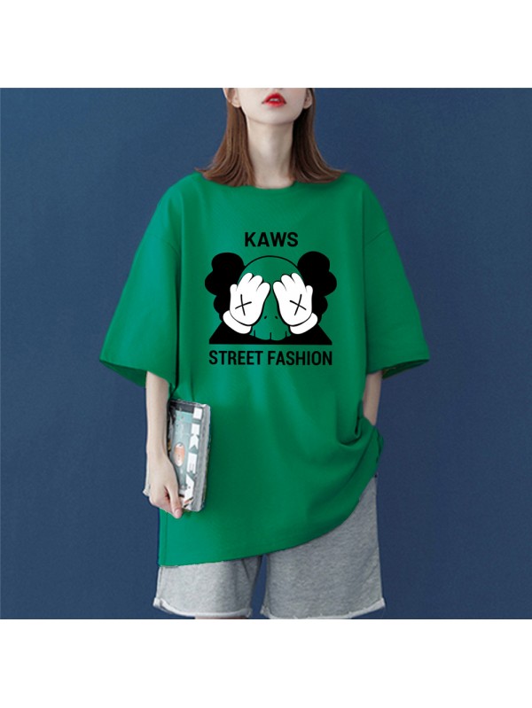 KAWS 4 Unisex Mens/Womens Short Sleeve T-shirts Fashion Printed Tops Cosplay Costume