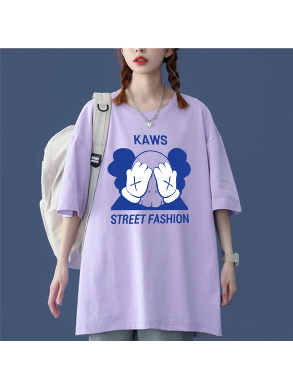 KAWS 5 Unisex Mens/Womens Short Sleeve T-shirts Fashion Printed Tops Cosplay Costume