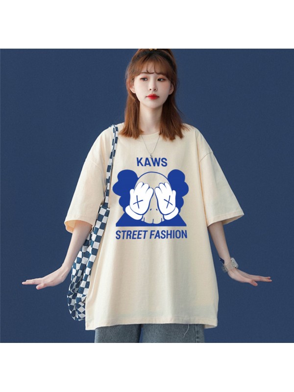 KAWS 6 Unisex Mens/Womens Short Sleeve T-shirts Fashion Printed Tops Cosplay Costume