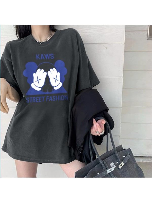 KAWS 7 Unisex Mens/Womens Short Sleeve T-shirts Fashion Printed Tops Cosplay Costume