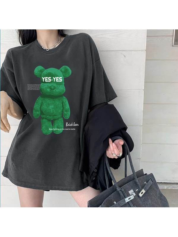 3D Green Bears 4 Unisex Mens/Womens Short Sleeve T-shirts Fashion Printed Tops Cosplay Costume