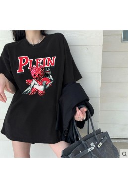PLEIN BEAR 2 Unisex Mens/Womens Short Sleeve T-shirts Fashion Printed Tops Cosplay Costume