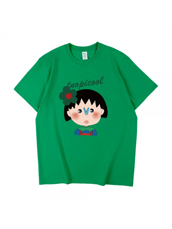 Chibi Maruko chan 3 Unisex Mens/Womens Short Sleeve T-shirts Fashion Printed Tops Cosplay Costume