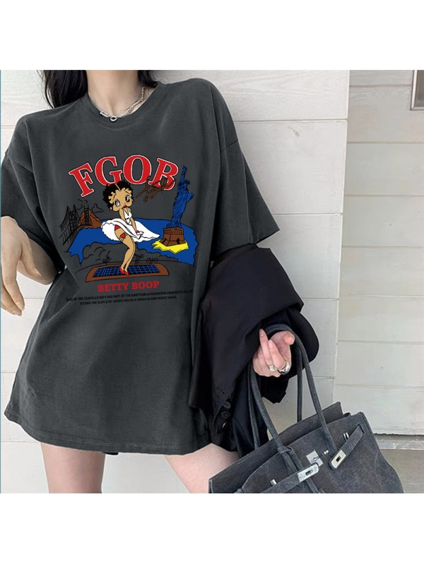 Betty Boop 3 Unisex Mens/Womens Short Sleeve T-shirts Fashion Printed Tops Cosplay Costume