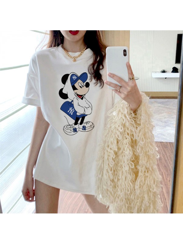 Mickey Mouse WHITE Unisex Mens/Womens Short Sleeve T-shirts Fashion Printed Tops Cosplay Costume
