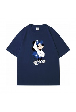Mickey Mouse blue Unisex Mens/Womens Short Sleeve T-shirts Fashion Printed Tops Cosplay Costume