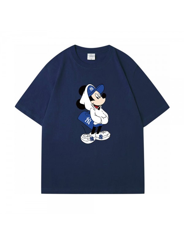 Mickey Mouse blue Unisex Mens/Womens Short Sleeve T-shirts Fashion Printed Tops Cosplay Costume