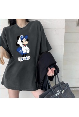 Mickey Mouse grey Unisex Mens/Womens Short Sleeve T-shirts Fashion Printed Tops Cosplay Costume