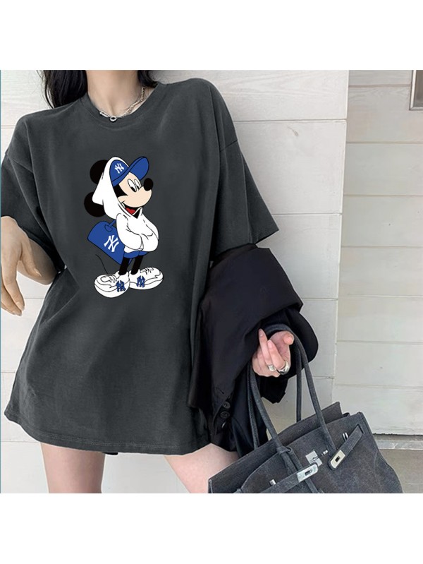 Mickey Mouse grey Unisex Mens/Womens Short Sleeve T-shirts Fashion Printed Tops Cosplay Costume