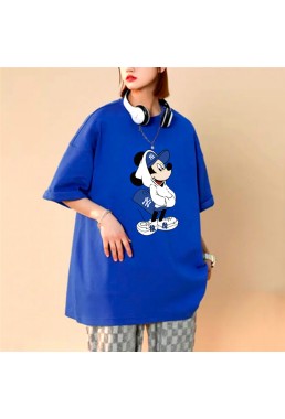 Mickey Mouse sky blue Unisex Mens/Womens Short Sleeve T-shirts Fashion Printed Tops Cosplay Costume