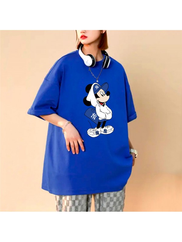 Mickey Mouse sky blue Unisex Mens/Womens Short Sleeve T-shirts Fashion Printed Tops Cosplay Costume