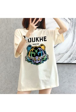 Tigger beige Unisex Mens/Womens Short Sleeve T-shirts Fashion Printed Tops Cosplay Costume