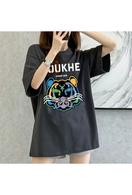 Tigger grey Unisex Mens/Womens Short Sleeve T-shirts Fashion Printed Tops Cosplay Costume