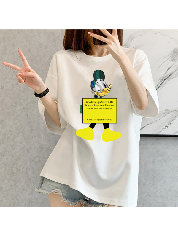 Donald Duck WHITE Unisex Mens/Womens Short Sleeve T-shirts Fashion Printed Tops Cosplay Costume