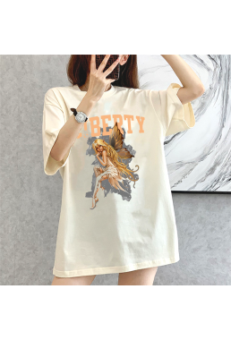 LIBERTY BEIGE Unisex Mens/Womens Short Sleeve T-shirts Fashion Printed Tops Cosplay Costume