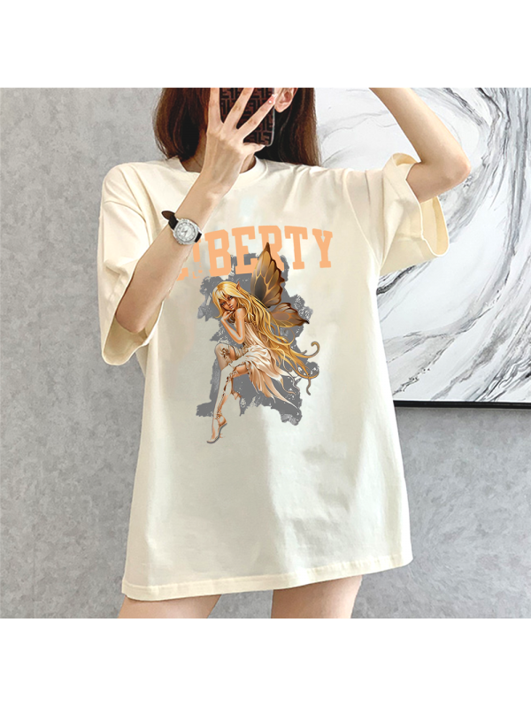 LIBERTY BEIGE Unisex Mens/Womens Short Sleeve T-shirts Fashion Printed Tops Cosplay Costume