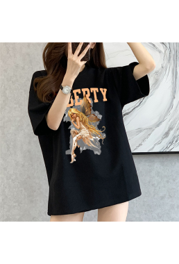 LIBERTY BLACK Unisex Mens/Womens Short Sleeve T-shirts Fashion Printed Tops Cosplay Costume