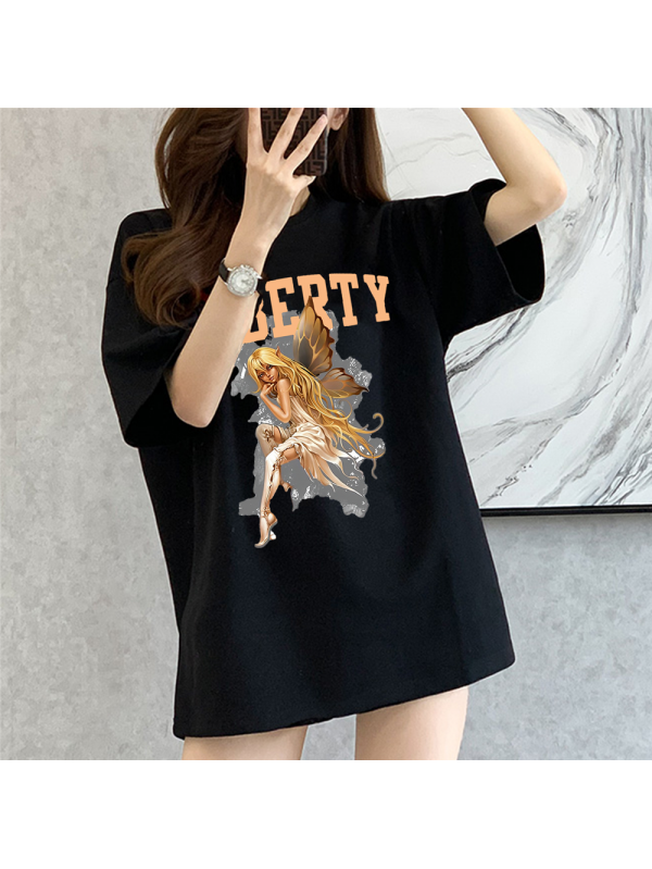 LIBERTY BLACK Unisex Mens/Womens Short Sleeve T-shirts Fashion Printed Tops Cosplay Costume