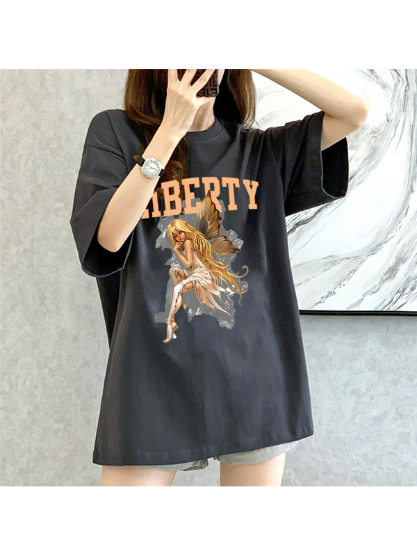 LIBERTY GREY Unisex Mens/Womens Short Sleeve T-shirts Fashion Printed Tops Cosplay Costume