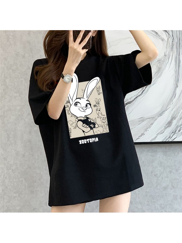 Zootopia BLACK Unisex Mens/Womens Short Sleeve T-shirts Fashion Printed Tops Cosplay Costume