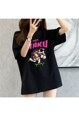 OTAKU BLACK Unisex Mens/Womens Short Sleeve T-shirts Fashion Printed Tops Cosplay Costume