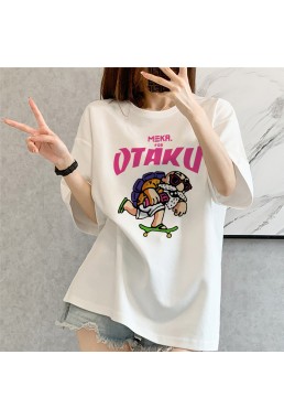 OTAKU WHITE Unisex Mens/Womens Short Sleeve T-shirts Fashion Printed Tops Cosplay Costume