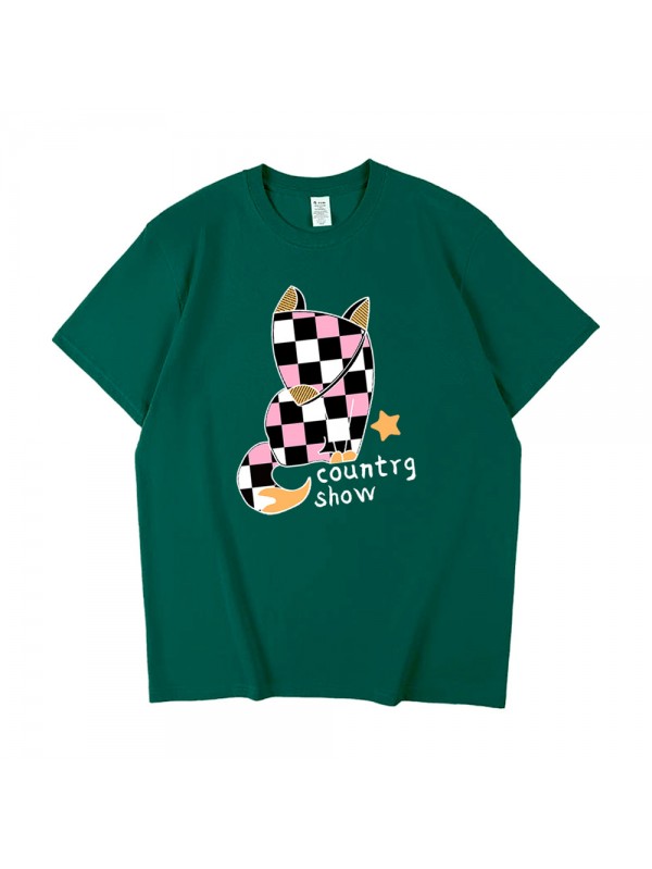 FOX green Unisex Mens/Womens Short Sleeve T-shirts Fashion Printed Tops Cosplay Costume