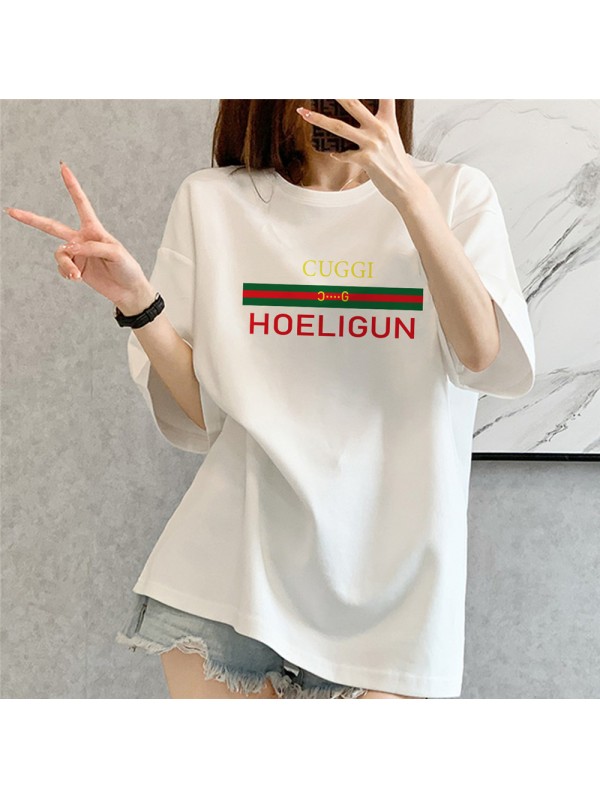 Fashion Guggi white Unisex Mens/Womens Short Sleeve T-shirts Fashion Printed Tops Cosplay Costume