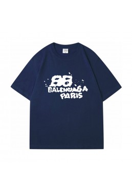 BB PARIS blue Unisex Mens/Womens Short Sleeve T-shirts Fashion Printed Tops Cosplay Costume