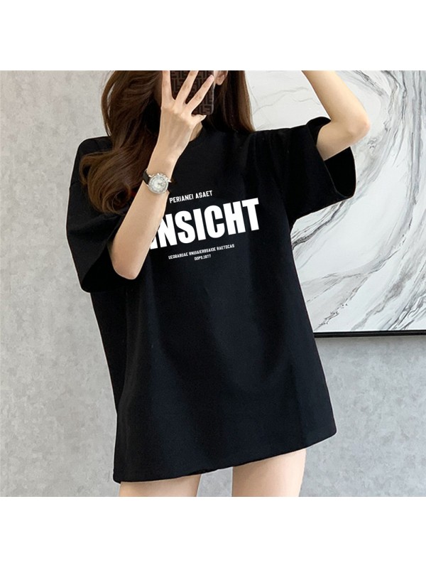 EINSICHT black Unisex Mens/Womens Short Sleeve T-shirts Fashion Printed Tops Cosplay Costume