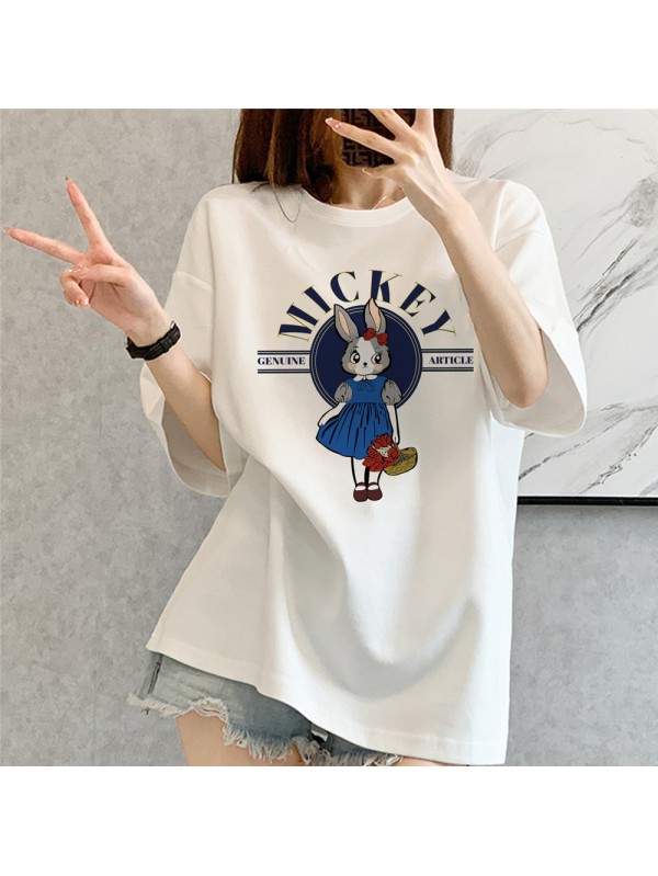 Blue Skirt Rabbit 1 Unisex Mens/Womens Short Sleeve T-shirts Fashion Printed Tops Cosplay Costume