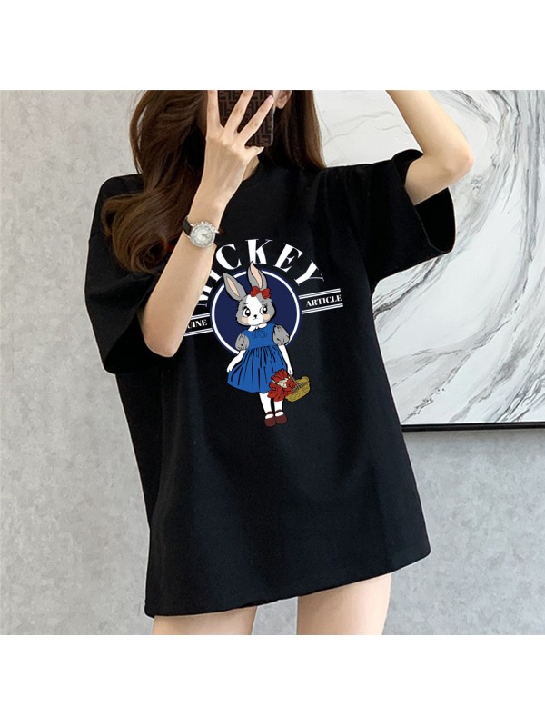 Blue Skirt Rabbit 3 Unisex Mens/Womens Short Sleeve T-shirts Fashion Printed Tops Cosplay Costume