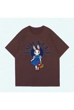 Blue Skirt Rabbit 5 Unisex Mens/Womens Short Sleeve T-shirts Fashion Printed Tops Cosplay Costume