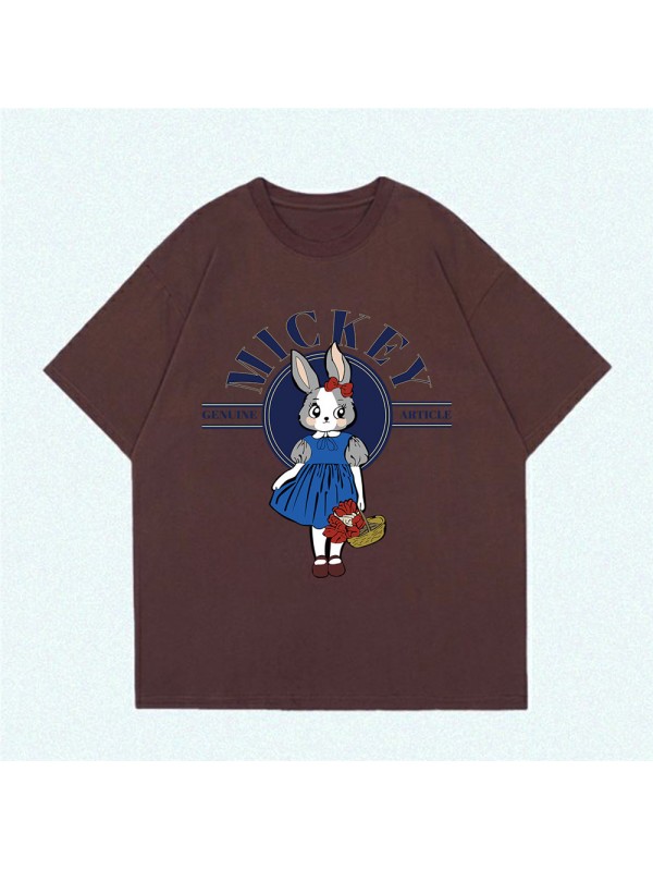 Blue Skirt Rabbit 5 Unisex Mens/Womens Short Sleeve T-shirts Fashion Printed Tops Cosplay Costume