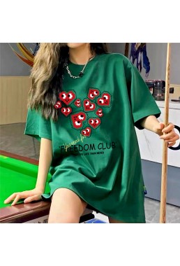 Sweet Heart green Unisex Mens/Womens Short Sleeve T-shirts Fashion Printed Tops Cosplay Costume