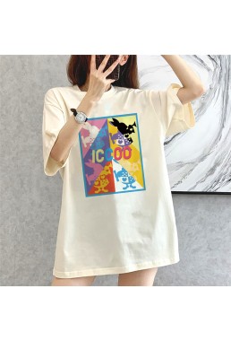 ICCOO Rabbit beige Unisex Mens/Womens Short Sleeve T-shirts Fashion Printed Tops Cosplay Costume
