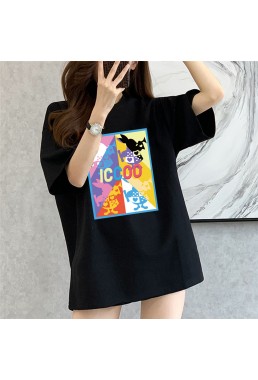 ICCOO Rabbit black Unisex Mens/Womens Short Sleeve T-shirts Fashion Printed Tops Cosplay Costume