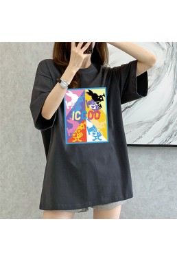 ICCOO Rabbit grey Unisex Mens/Womens Short Sleeve T-shirts Fashion Printed Tops Cosplay Costume