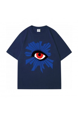 Big Eyes blue Unisex Mens/Womens Short Sleeve T-shirts Fashion Printed Tops Cosplay Costume
