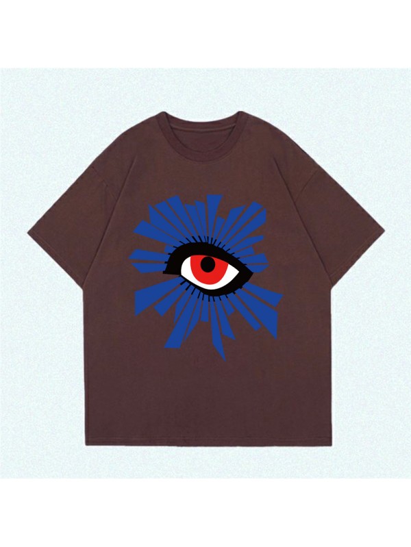 Big Eyes coffee Unisex Mens/Womens Short Sleeve T-shirts Fashion Printed Tops Cosplay Costume