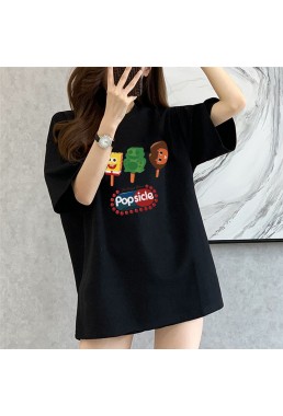 PopSicle black Unisex Mens/Womens Short Sleeve T-shirts Fashion Printed Tops Cosplay Costume