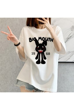 Crazy Black Rabbit 1 Unisex Mens/Womens Short Sleeve T-shirts Fashion Printed Tops Cosplay Costume