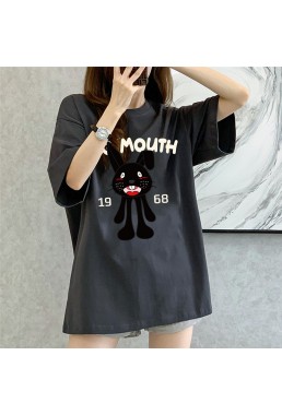 Crazy Black Rabbit 4 Unisex Mens/Womens Short Sleeve T-shirts Fashion Printed Tops Cosplay Costume