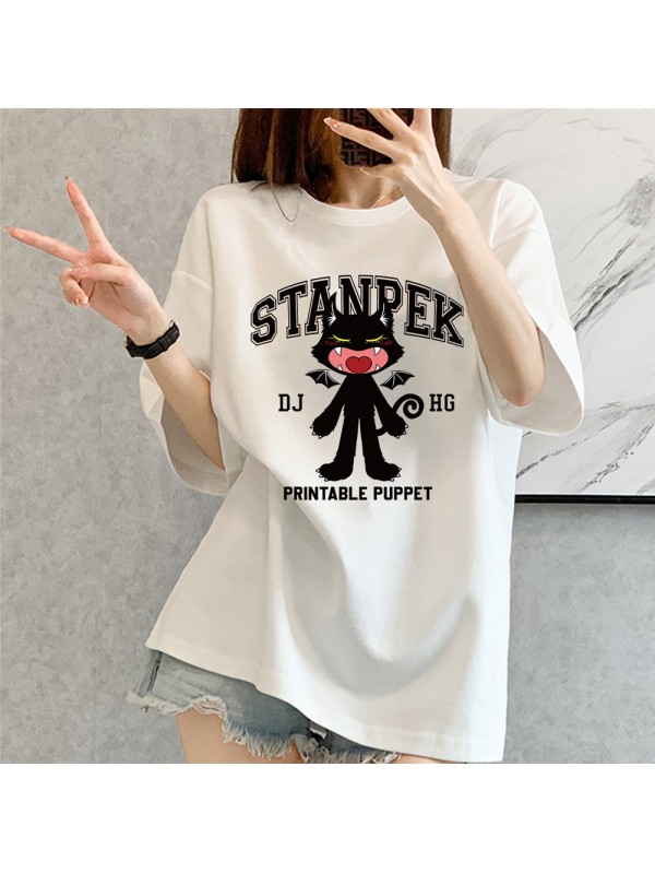 Big Mouth Monster white Unisex Mens/Womens Short Sleeve T-shirts Fashion Printed Tops Cosplay Costume