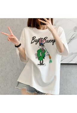 Teacher Rabbit White Unisex Mens/Womens Short Sleeve T-shirts Fashion Printed Tops Cosplay Costume