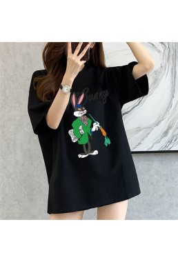 Teacher Rabbit black Unisex Mens/Womens Short Sleeve T-shirts Fashion Printed Tops Cosplay Costume
