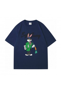 Teacher Rabbit blue Unisex Mens/Womens Short Sleeve T-shirts Fashion Printed Tops Cosplay Costume