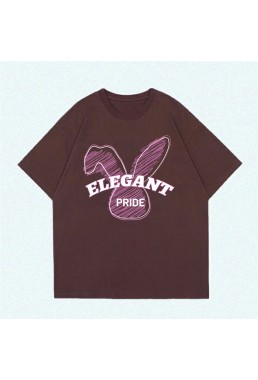 Elegant Pride Rabbit Coffee Unisex Mens/Womens Short Sleeve T-shirts Fashion Printed Tops Cosplay Costume