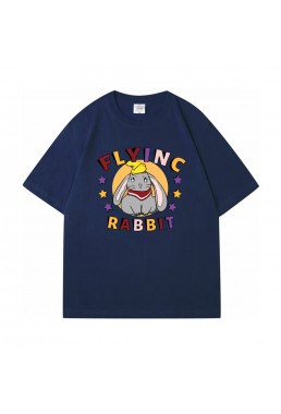 Flying Rabbit Blue Unisex Mens/Womens Short Sleeve T-shirts Fashion Printed Tops Cosplay Costume