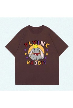 Flying Rabbit Coffee Unisex Mens/Womens Short Sleeve T-shirts Fashion Printed Tops Cosplay Costume